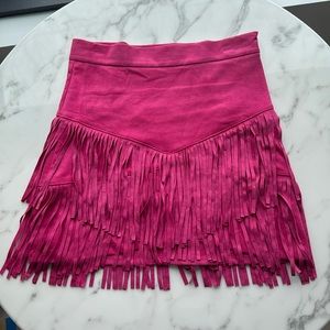 Altar’d State Pink Fringe Skirt